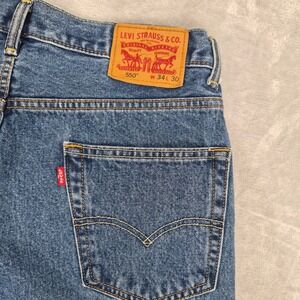 Levis 550 34x30 Relaxed Fit Tapered Leg Blue Denim Jeans Men Medium Wash Dadcore